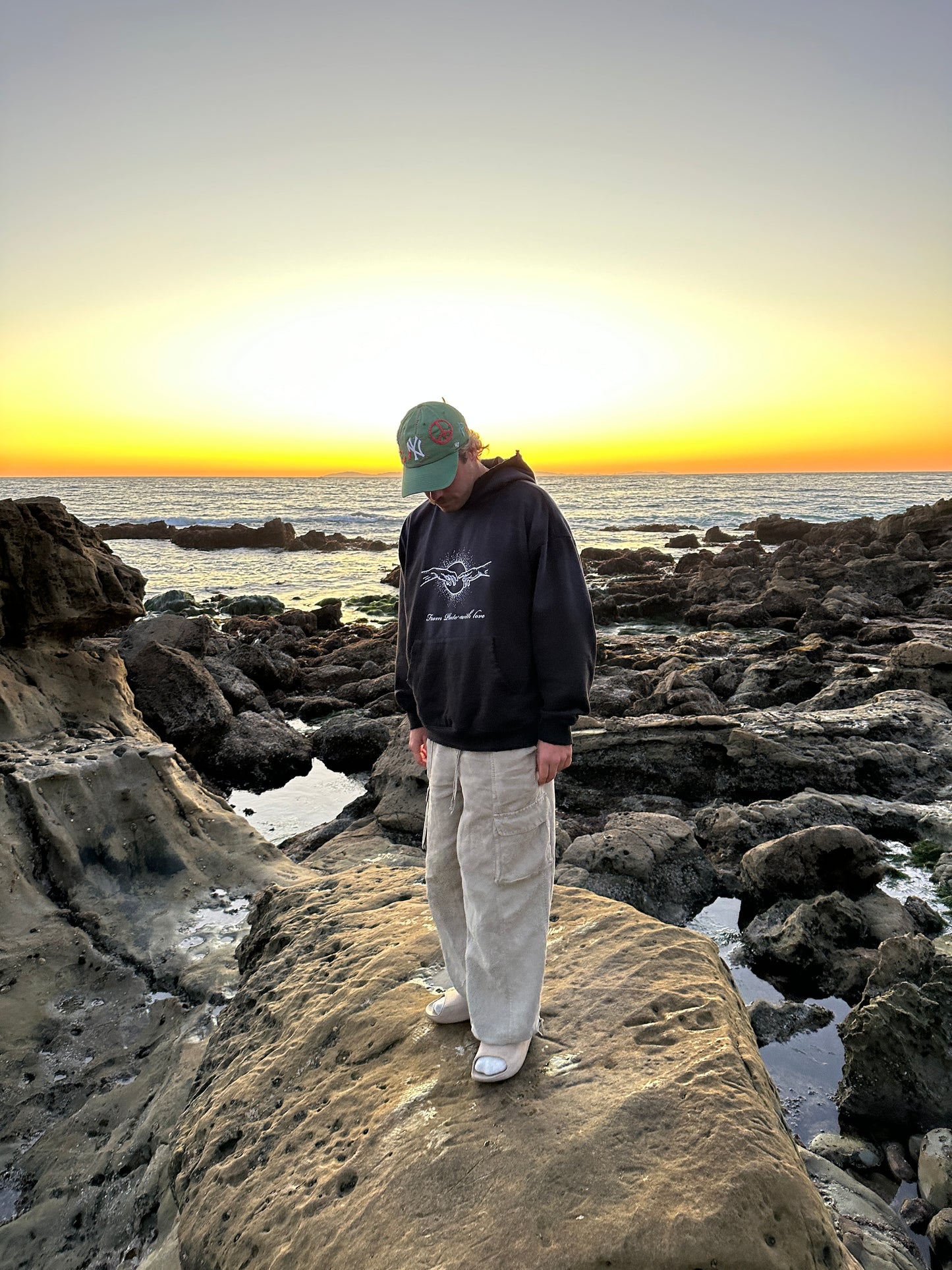 BLACK REACH OUT HOODIE