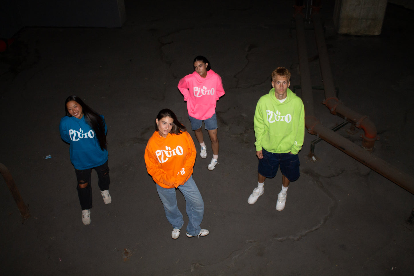 ORANGE WAVY LOGO HOODIE