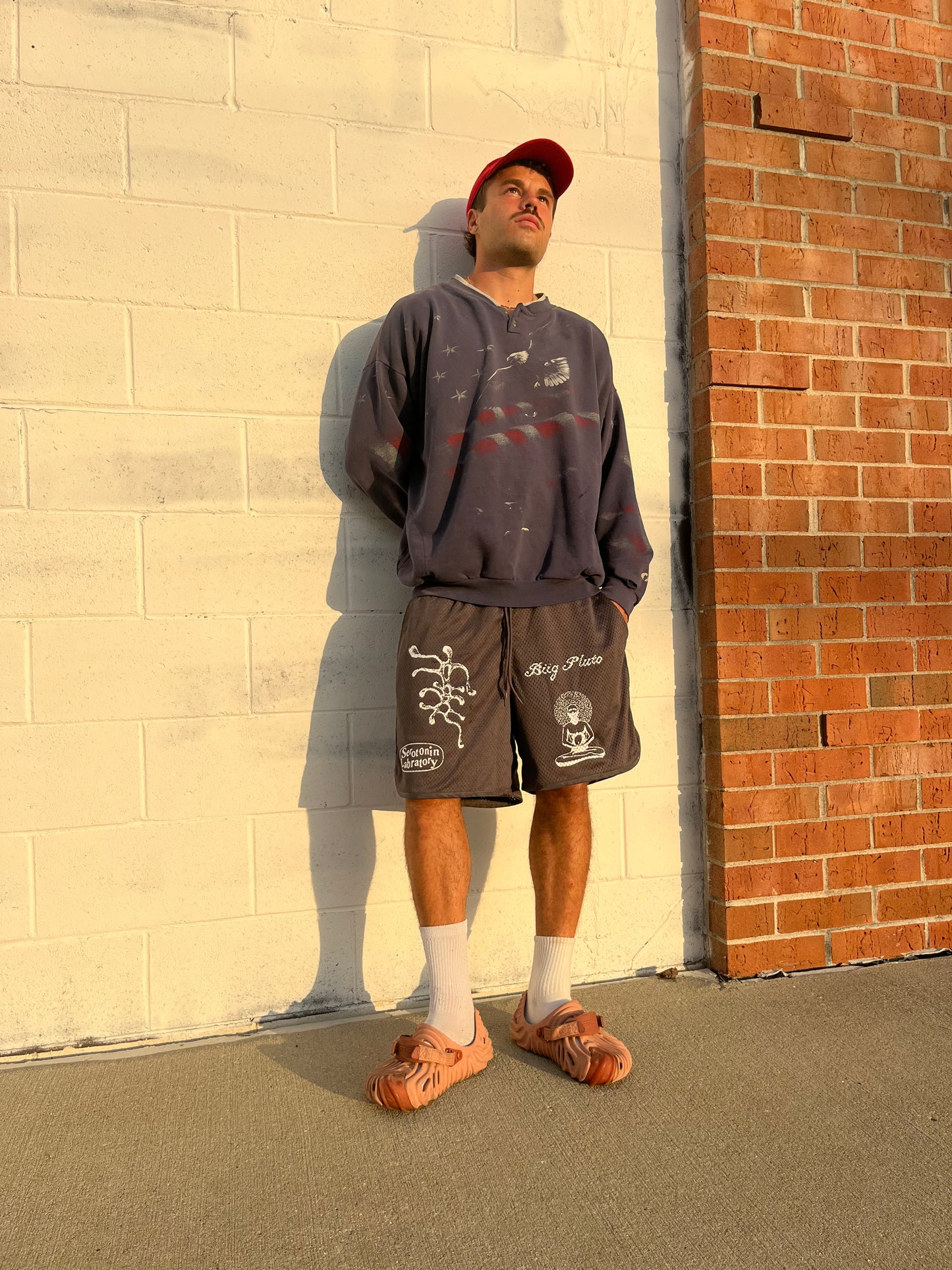 GREY MESH SHORTS