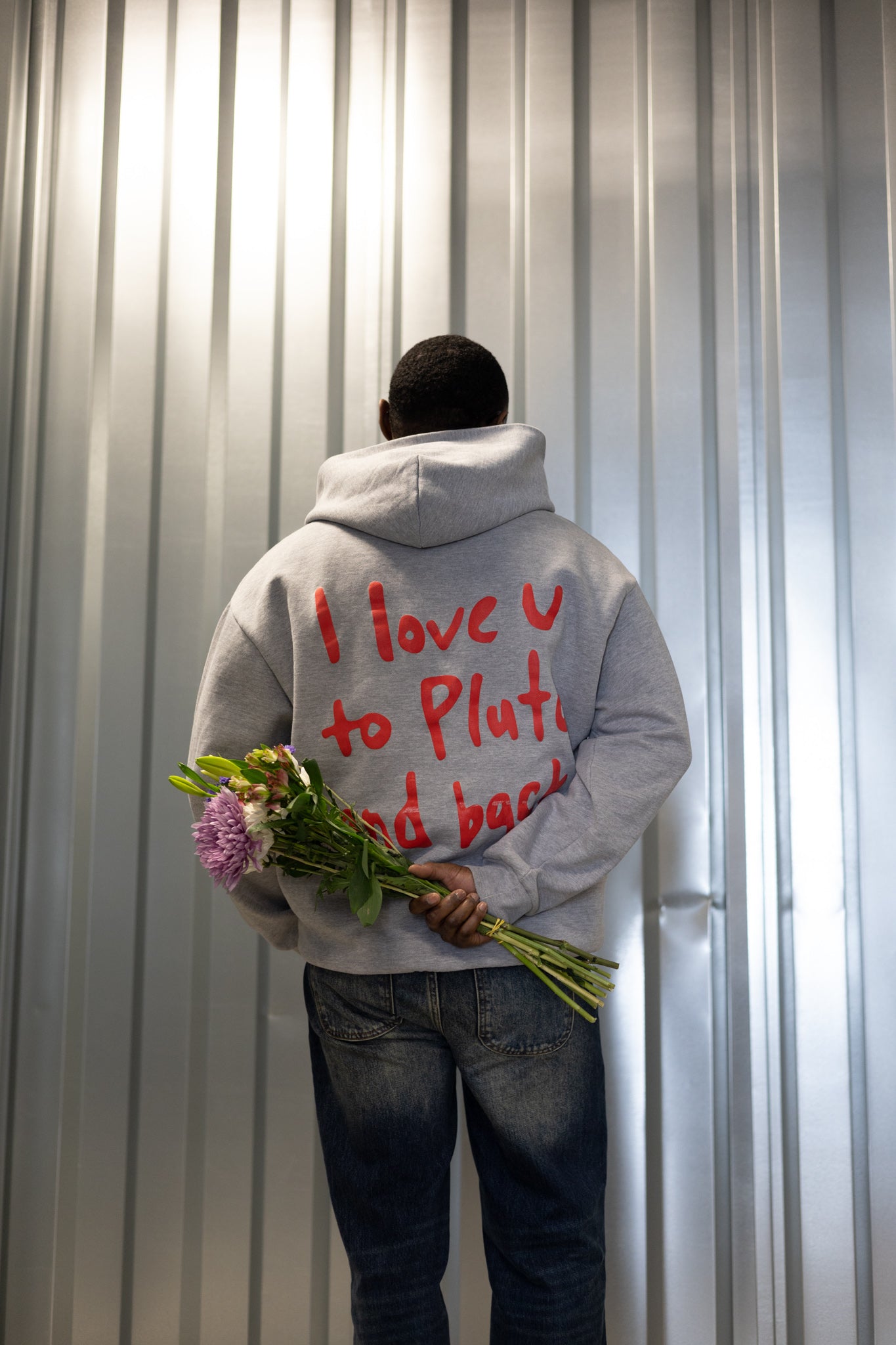 GREY LOVE LETTER HOODIE