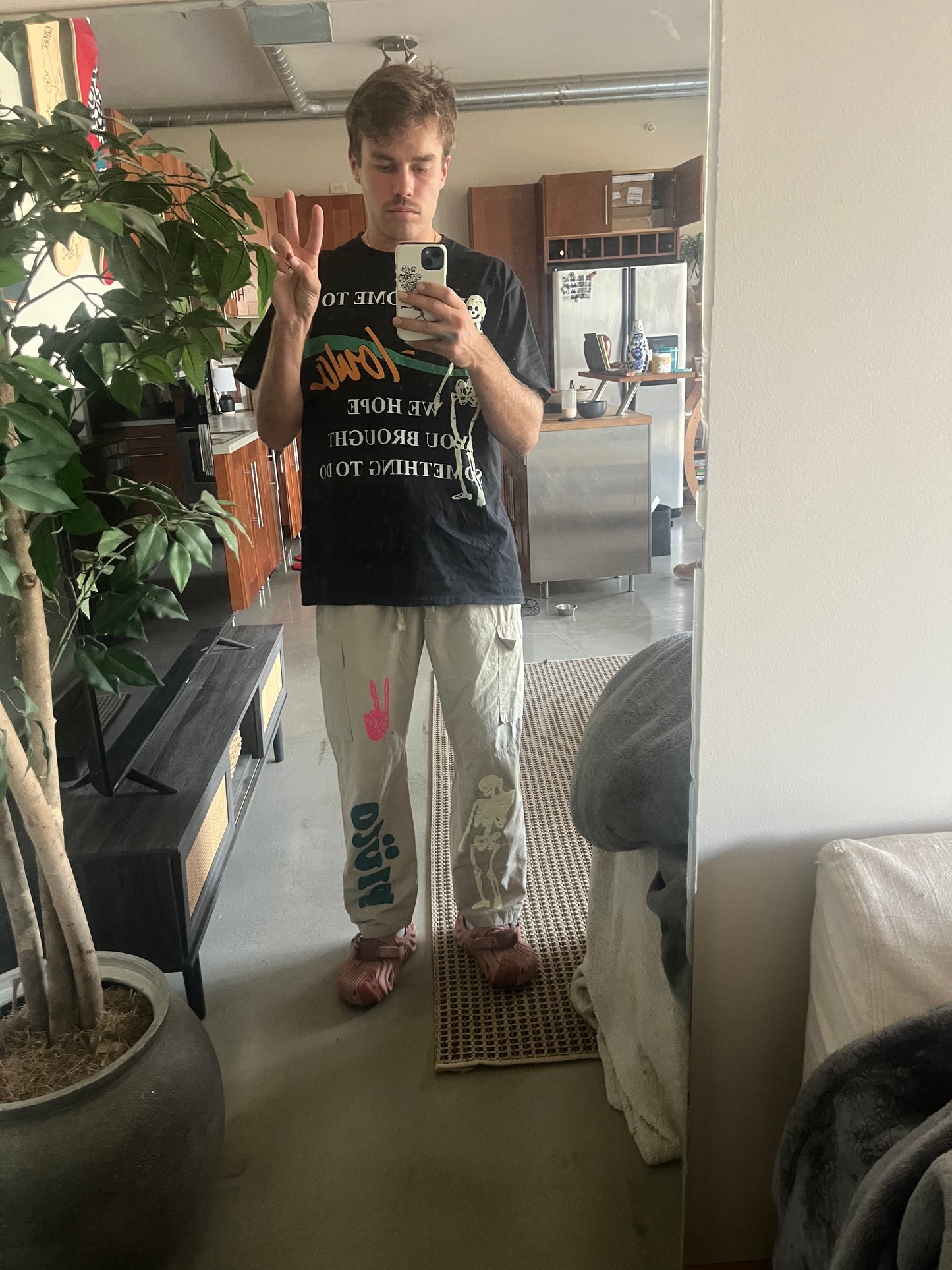 WATERMELON CARGO PEACE PANTS