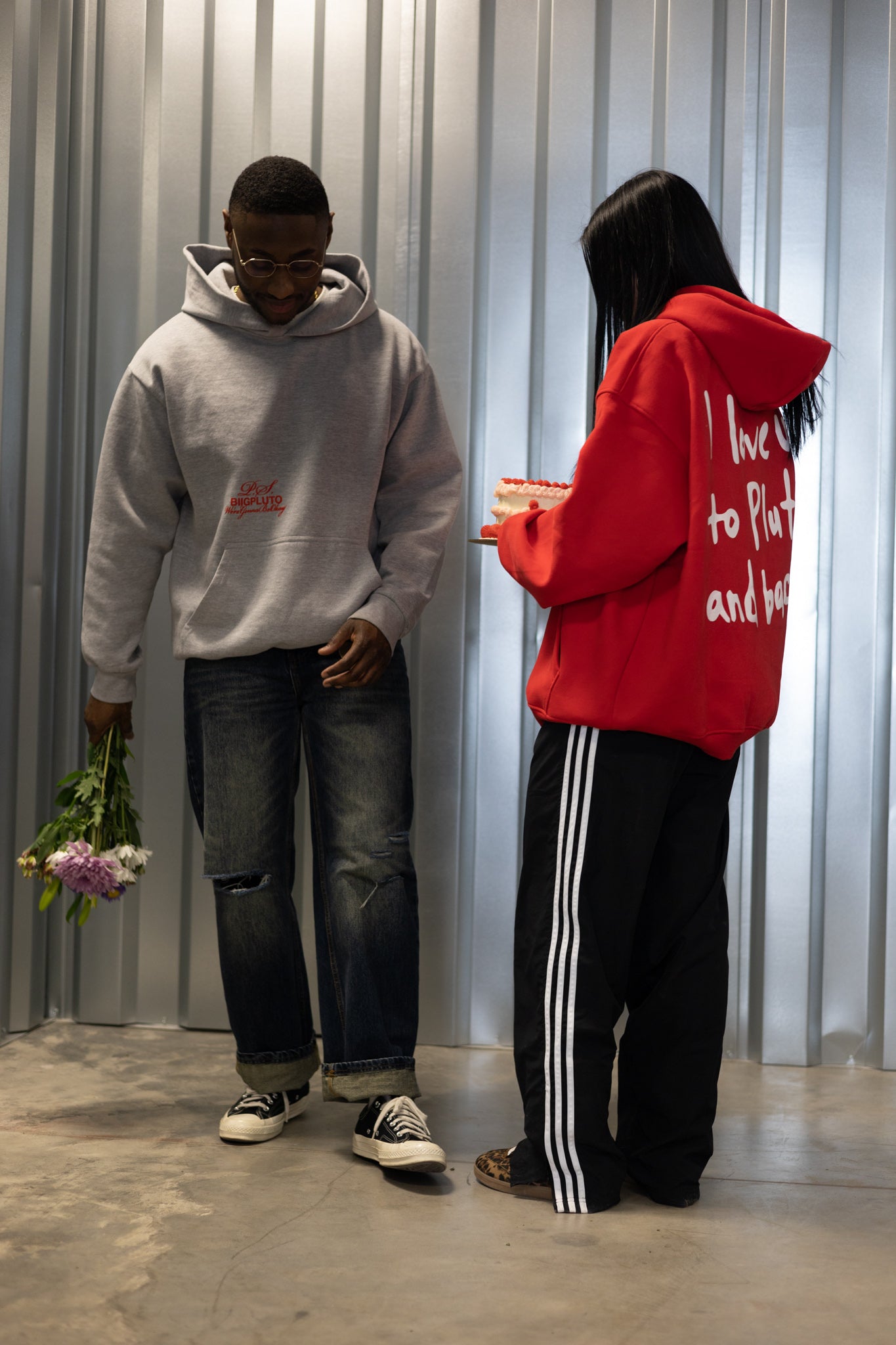 GREY LOVE LETTER HOODIE