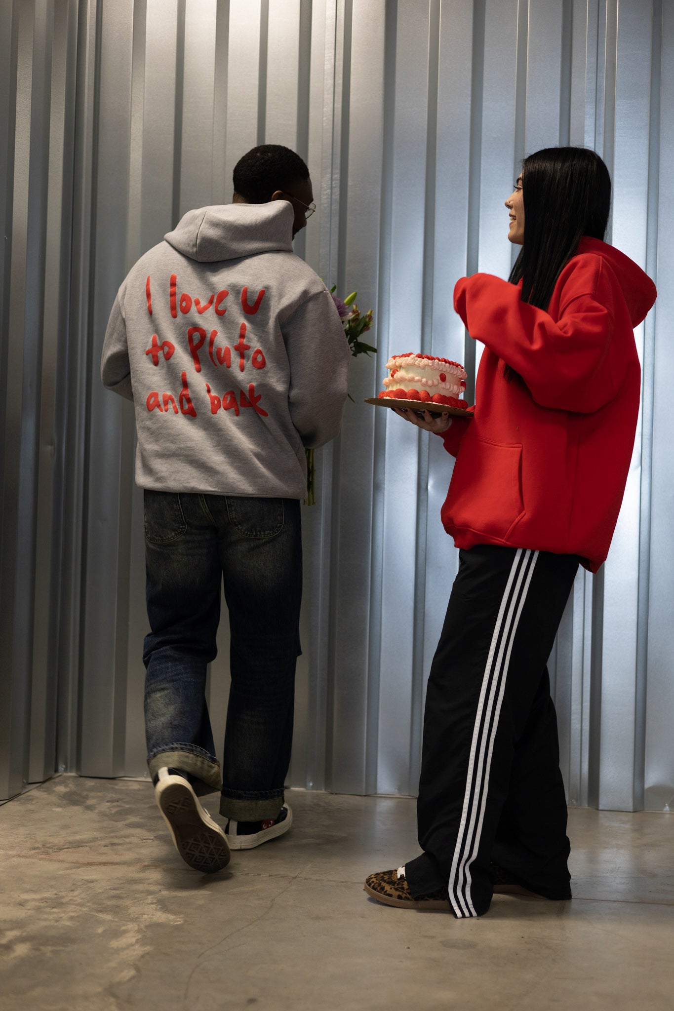 GREY LOVE LETTER HOODIE