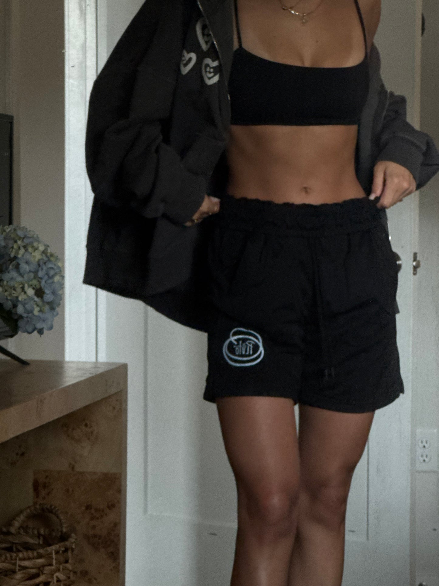 BLACK MESH SHORTS