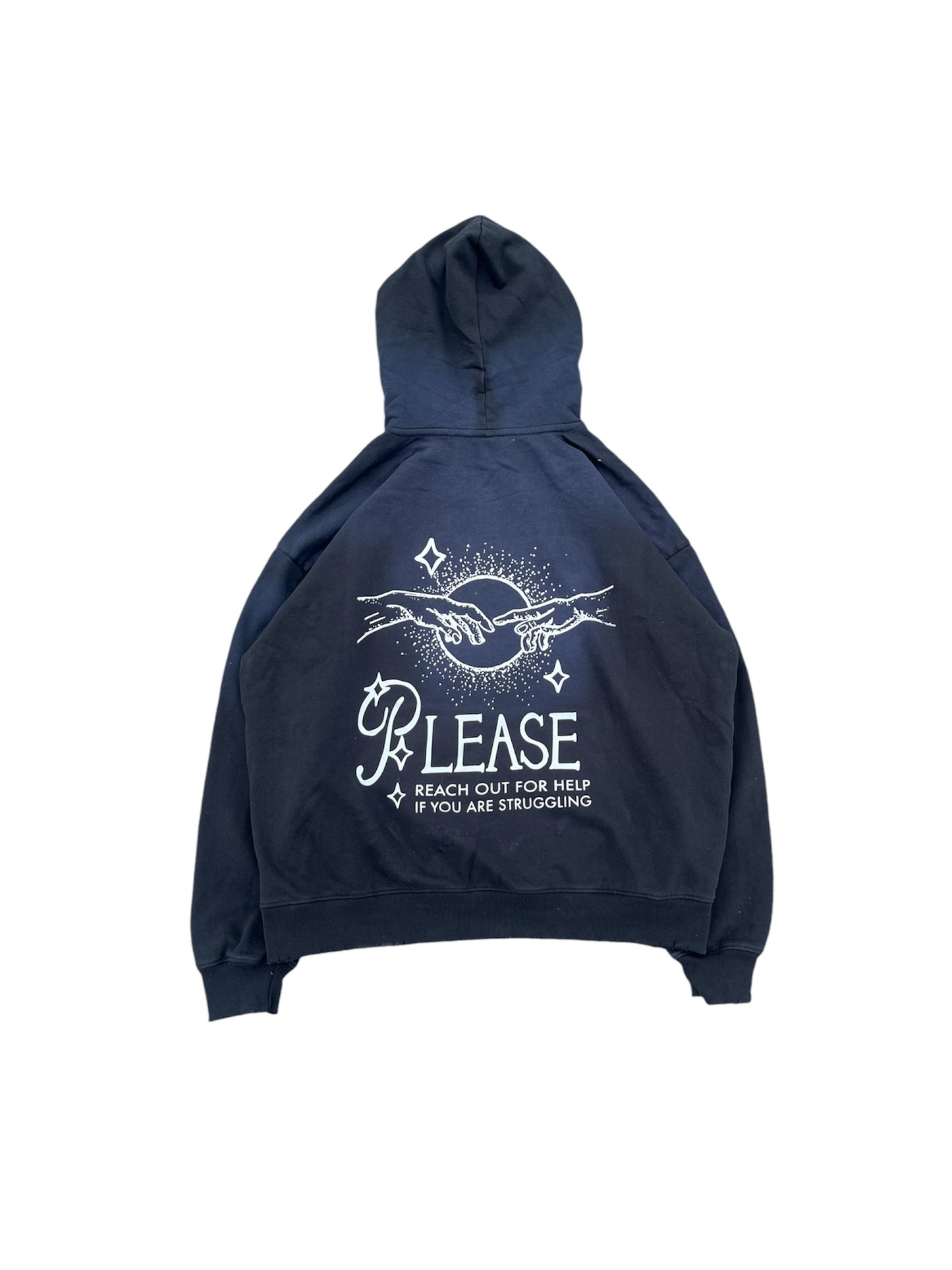 BLACK REACH OUT HOODIE