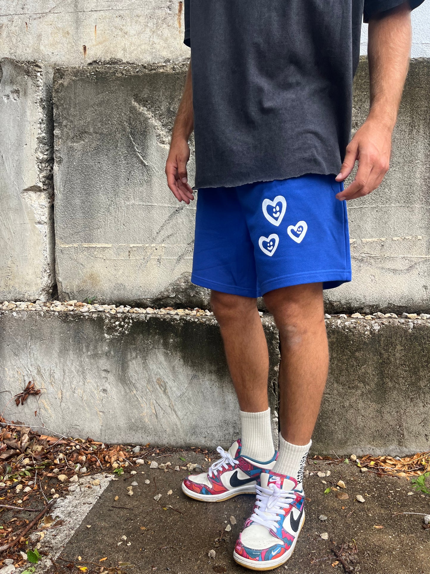 SMILEY HEART FRENCH TERRY SHORTS