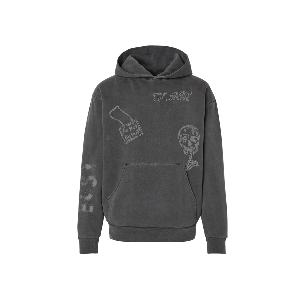 “BUSY” GUNMETAL HOODIE