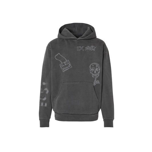 “BUSY” GUNMETAL HOODIE