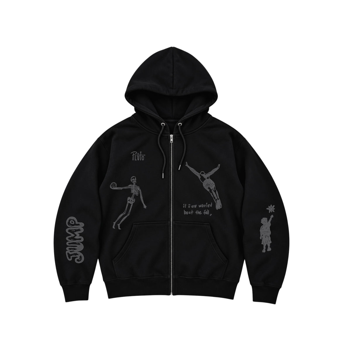 BLACK LEAP OF FAITH ZIP UP