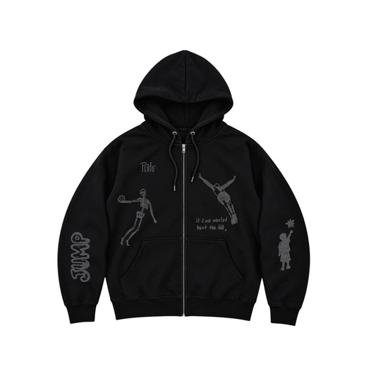 BLACK LEAP OF FAITH ZIP UP