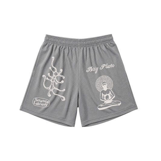 GREY MESH SHORTS