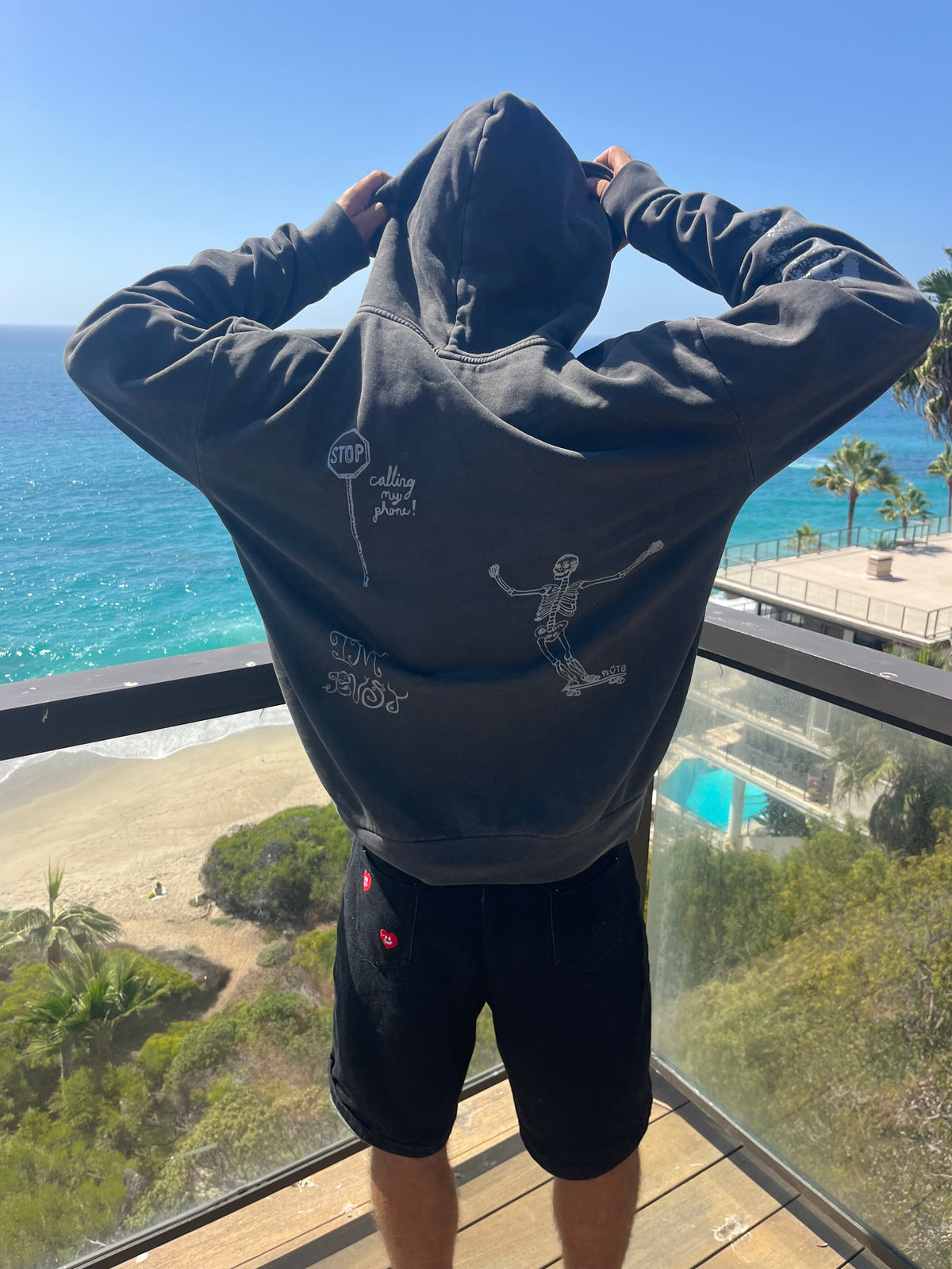 “BUSY” GUNMETAL HOODIE