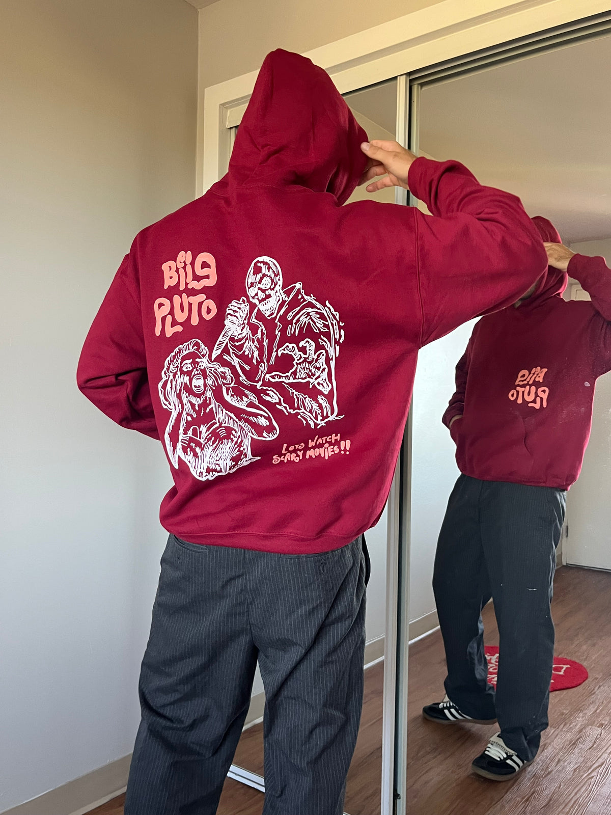 BLOOD RED SCARY MOVIE HOODIE